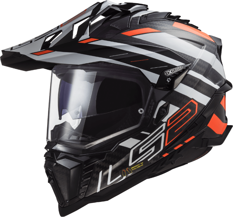 קסדת LS2 MX701 C EXPLORER CARBON EDGE ORANGE