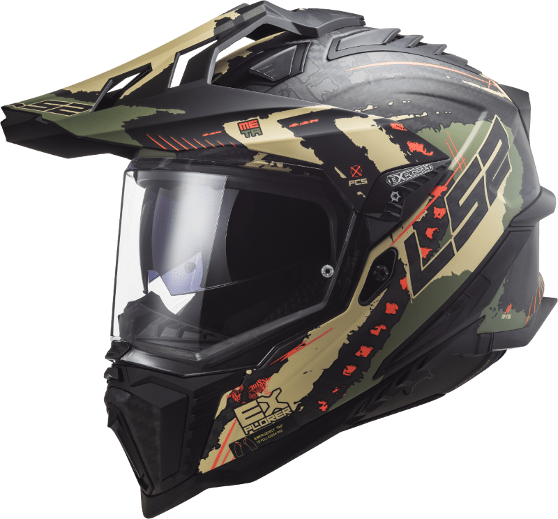 קסדת LS2 MX701 C EXPLORER CARBON MILITARY GREEN