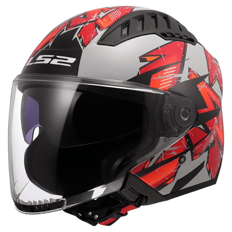 קסדת LS2 OF600 COPTER II KANJI GREY RED